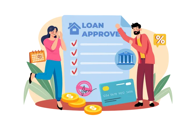 Home loan approved  Illustration