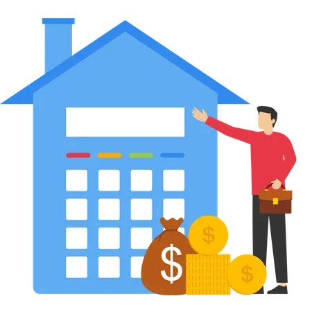 Home Bank Loans Cash Advances Real Estate Services Home Loan Repayments Home Loan Repayments Flat Vector Illustration On White Background イラスト