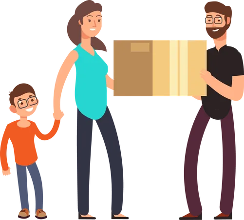 Home Mover delivering box to customer  Illustration
