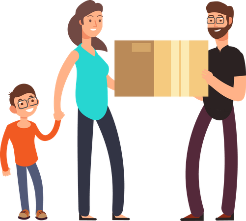 Home Mover delivering box to customer  Illustration