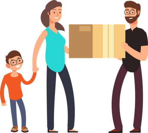 Home Mover entregando caixa ao cliente  Ilustração