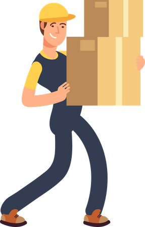 Home Mover with package  Illustration