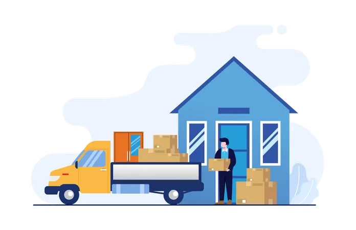 Home Moving Service Illustration