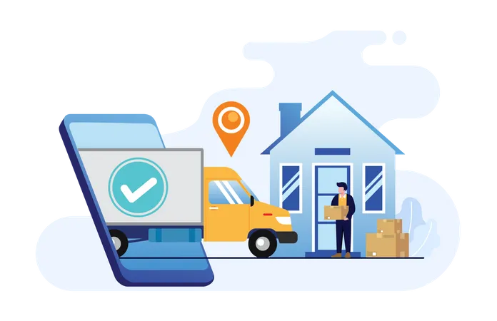 Home Moving Service App Illustration