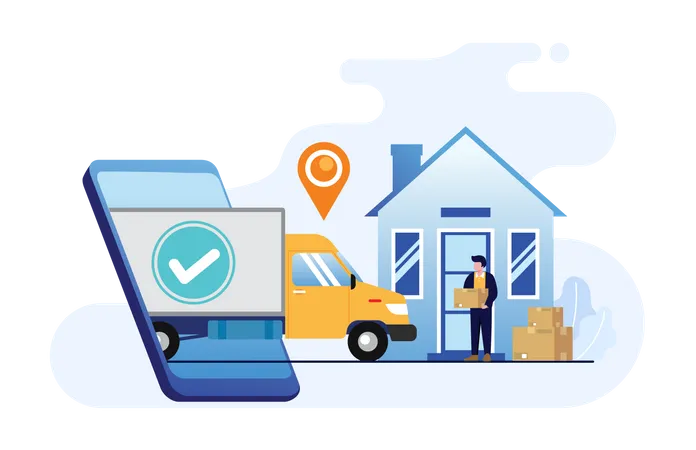 Home Moving Service App  Illustration