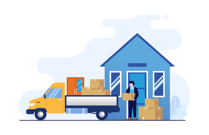 Home Moving Service  Illustration