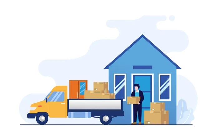 Home Moving Service  Illustration