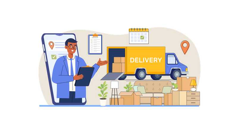 Home Moving Service  Illustration