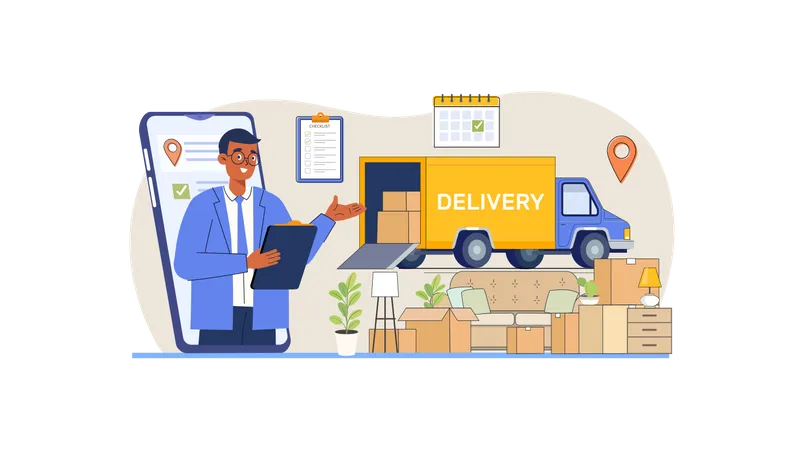 Home Moving Service  Illustration