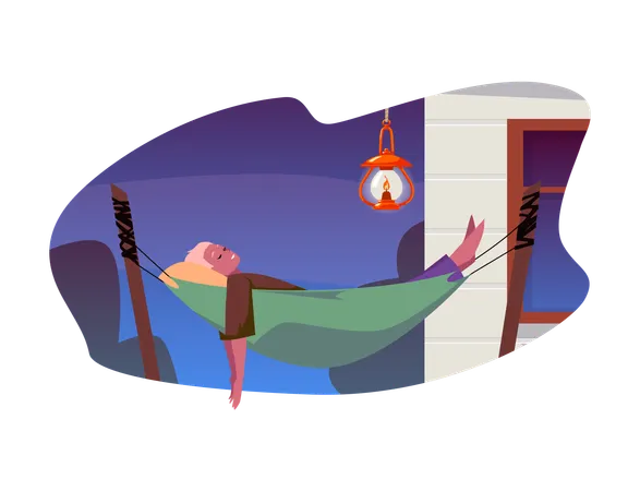 Home night relaxation  Illustration