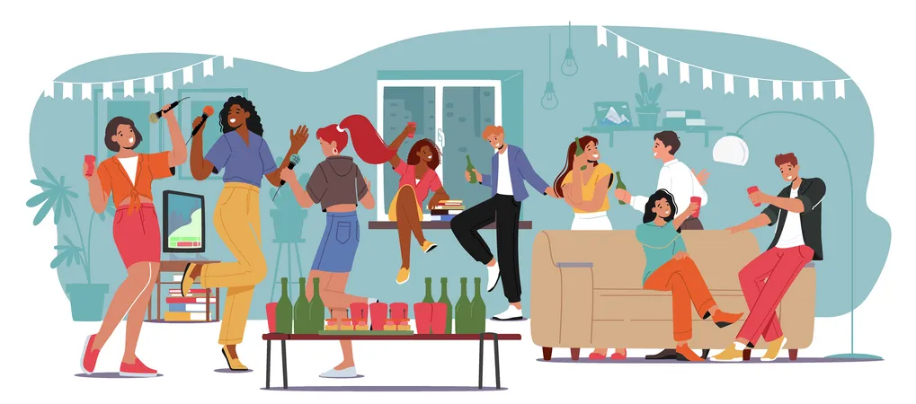 Home Party  Illustration