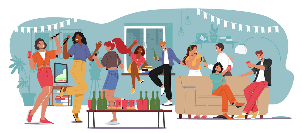 Home Party  Illustration