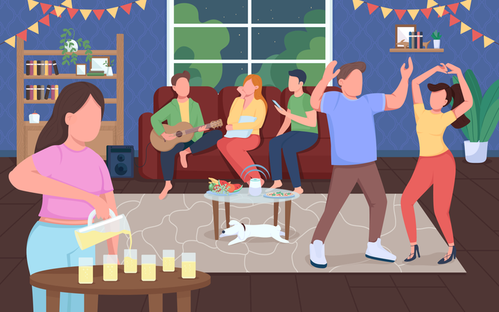 Home party  Illustration