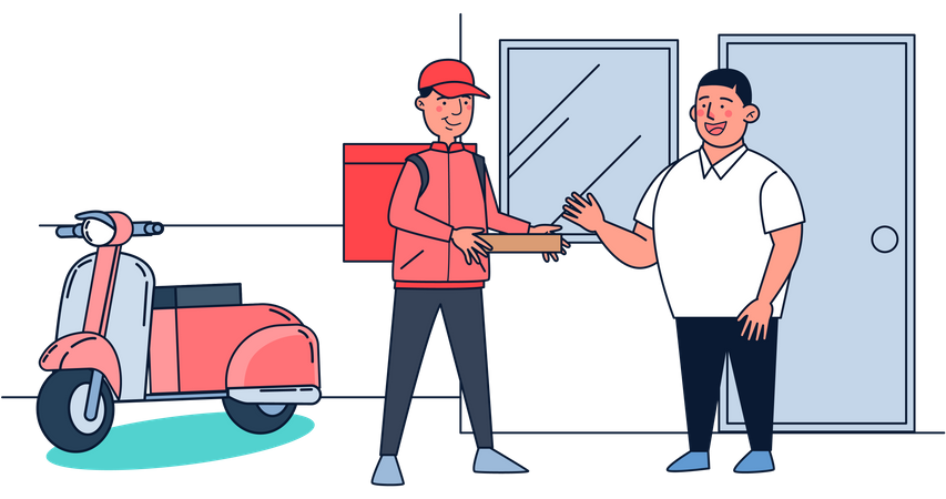 Home pizza delivery Illustration