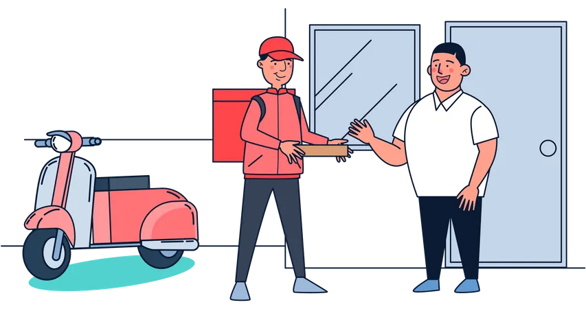 Home pizza delivery  Illustration