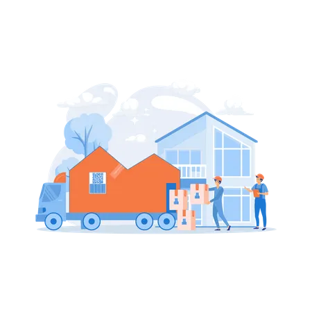 Home relocation  Illustration