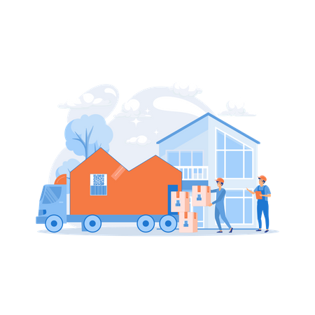 Home relocation  Illustration