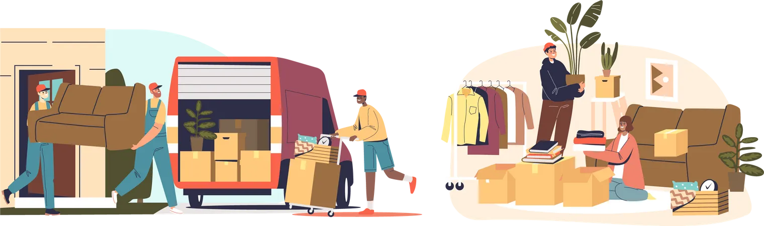 Home relocation  Illustration