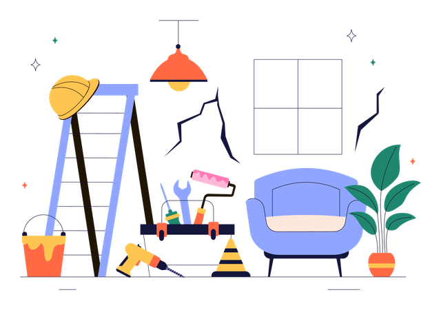Home Renovation or Repair Service  Illustration
