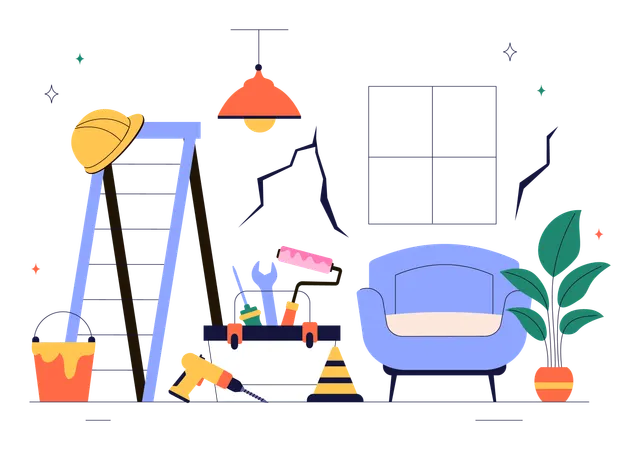 Home Renovation or Repair Service  Illustration