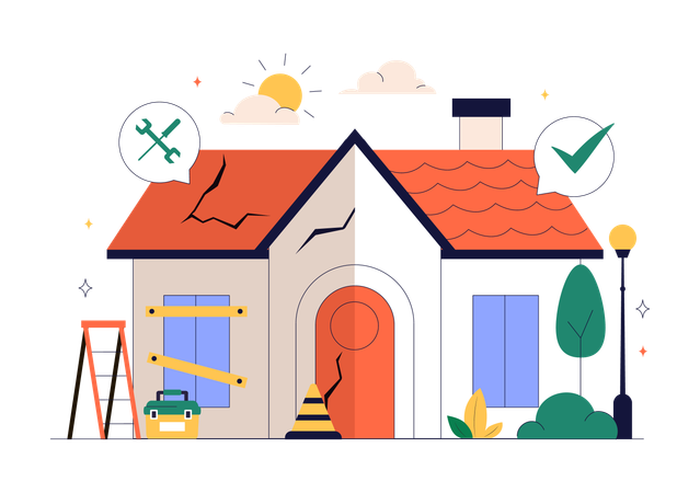 Home Renovation or Repair Service  Illustration