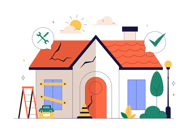 Home Renovation or Repair Service  Illustration