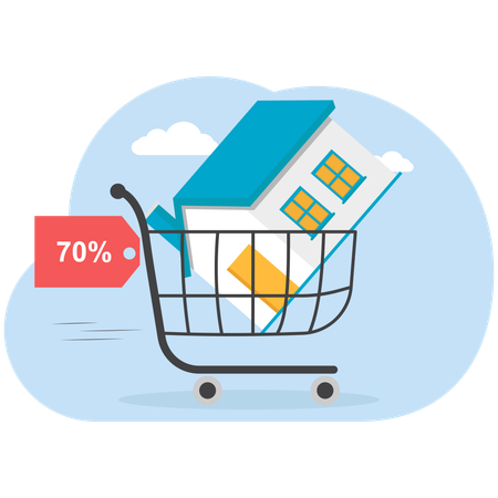 Home shopping with discount  Illustration