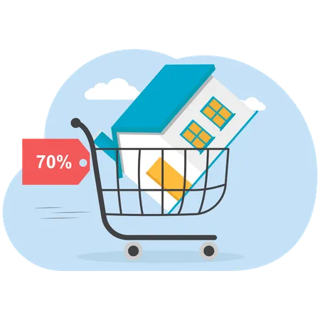Home shopping with discount  Illustration