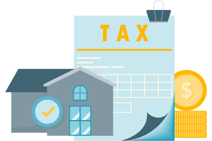 Home tax payments  Illustration