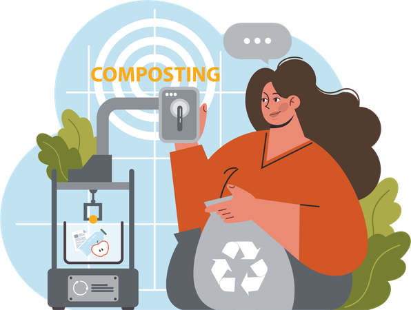 Home waste composting  Illustration