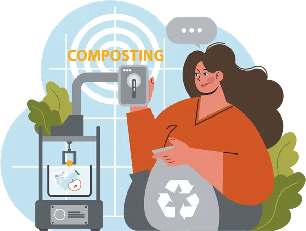 Home waste composting  Illustration