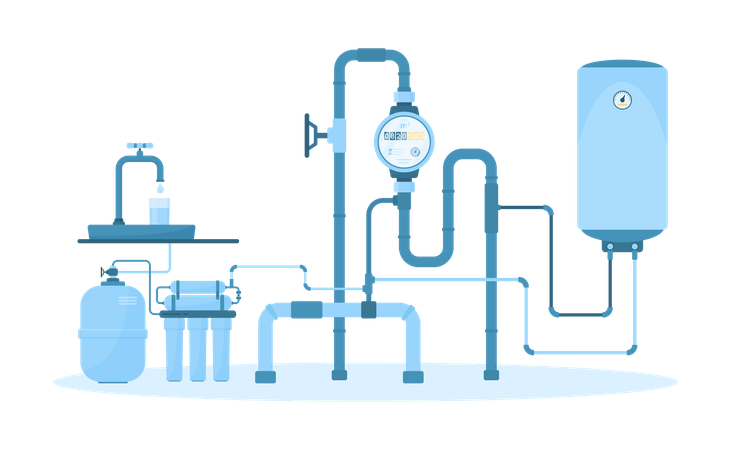 Home water supply system  Illustration