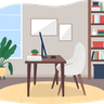illustrations of home work place