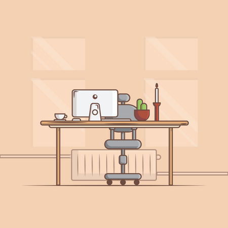 Home Working Desk  Illustration