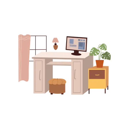 Home Workplace Illustration