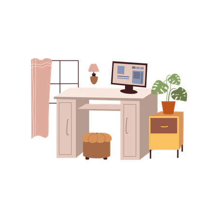 Home Workplace  Illustration