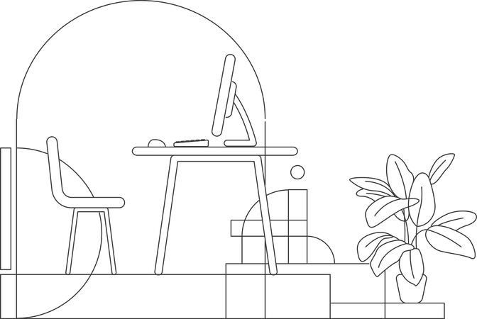 Home workplace  Illustration