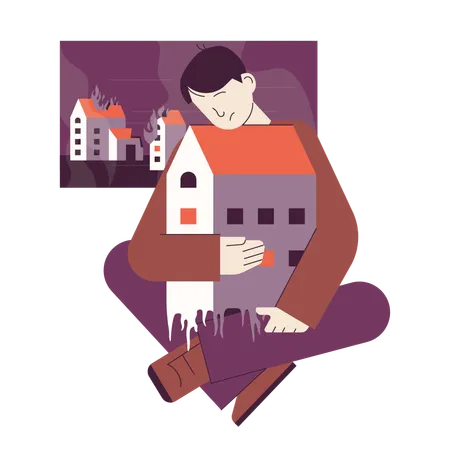 Refugee Concept Characters Abandone Home Because Of War People With Suitcase Cross The Border And Look For New Place To Live Social Crisis Charity Volunteer Help Flat Vector Illustration Illustration