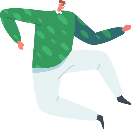 Homem adulto dançando  Ilustração