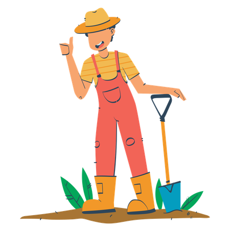 Agricultor masculino  Ilustração