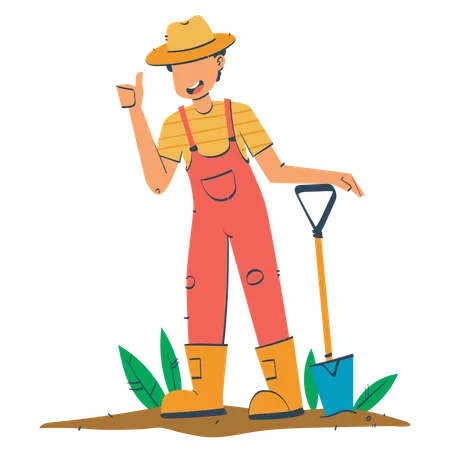 Agricultor masculino  Ilustração