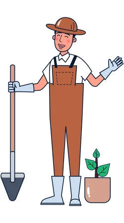 Agricultor masculino  Ilustração