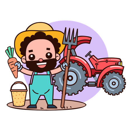 Agricultor masculino  Ilustração