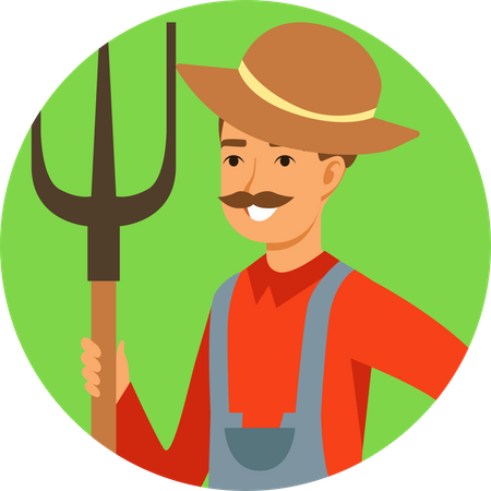 Agricultor masculino  Ilustração