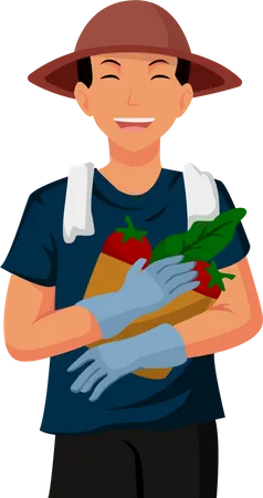 Agricultor masculino  Ilustração