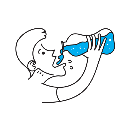 Homem bebendo água  Ilustração