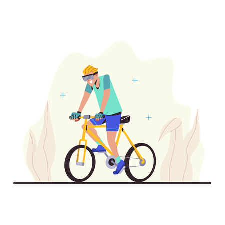 Homem andando de bicicleta  Ilustração