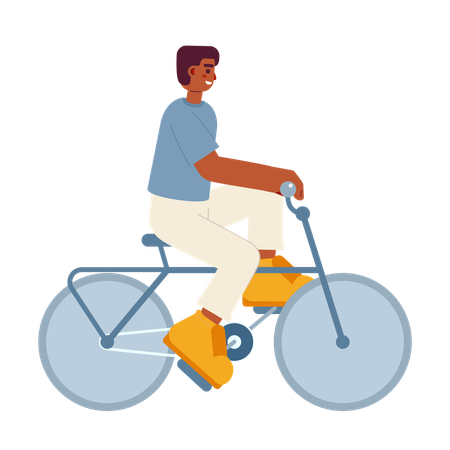 Homem andando de bicicleta  Ilustração