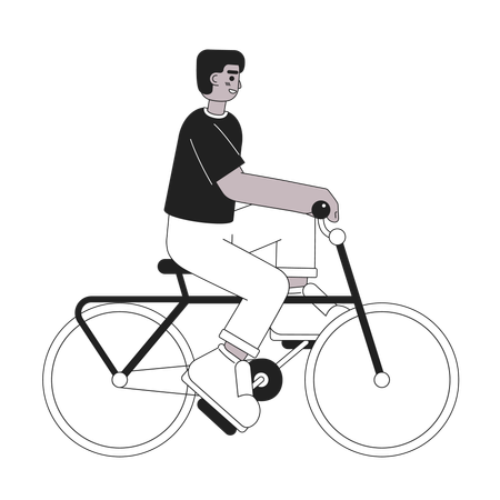 Homem andando de bicicleta  Ilustração