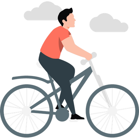 Homem andando de bicicleta  Ilustração